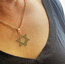 Load image into Gallery viewer, 18k Gold Filled Plain Star of David Pendant Jewish Star Charm Israel Nation