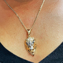 Load image into Gallery viewer, 18k Gold Filled Lion Head Pendant: Two Tone Charm