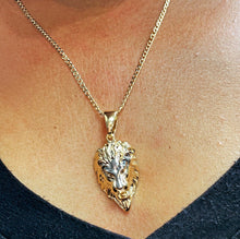 Load image into Gallery viewer, 18k Gold Filled Lion Head Pendant: Two Tone Charm