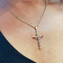 Load image into Gallery viewer, 18k Gold Filled Crucifix Cross: Two Tone Jesus Pendant