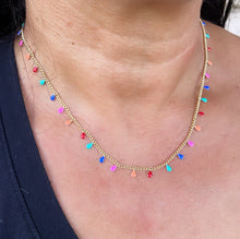 Load image into Gallery viewer, 18k Gold Filled Little Colorful Enamel Tear Drop Charms Set Necklace and Bracelet Supplies