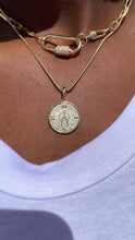 Load image into Gallery viewer, 18k Gold Filled Wishbone Pendant: Engraved Lucky Charm