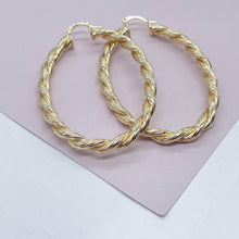 Load image into Gallery viewer, 18k Gold Filled Oval Shape Twisted Hoop Earrings Supplies