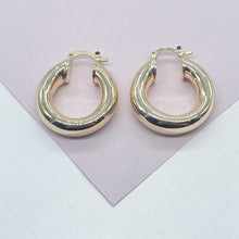 Load image into Gallery viewer, 18k Gold Filled Plain Chunky 6mm Hoop Earrings Supplies