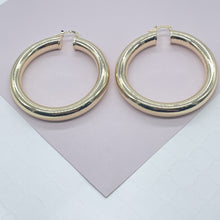 Load image into Gallery viewer, 18k Gold Filled Plain Chunky 6mm Hoop Earrings Supplies