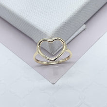 Load image into Gallery viewer, 18k Gold Filled Simple Open Gold Heart Ring