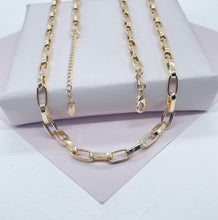 Load image into Gallery viewer, Thick 18k Gold Filled Paper Clip Set Featuring Bracelet And Necklace