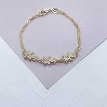 Load image into Gallery viewer, 18k Gold Filled Teddy Bear Engraved Link Kids Bracelet