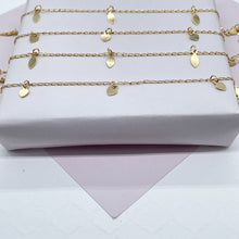 Load image into Gallery viewer, 18k Gold Filled Charm Anklet Featuring Options In Heart or Leaves Wholesale