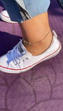 Load image into Gallery viewer, 18k Gold Filled Handcuff Charm Anklet On Rolo Chain