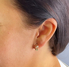 Load image into Gallery viewer, Dainty 18k Gold Filled Push Back Lose Link Baby C Hoop Earrings