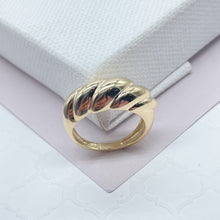 Load image into Gallery viewer, 18k Gold Filled Dome Croissant Ring, Twisted Design for a Modern Look, Wholesale Jewelry Supplies