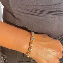 Load image into Gallery viewer, 18k Goldfilled Puffy Mariner Patterned With Rough & Smooth Links