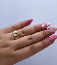 Load image into Gallery viewer, 18k Plain Gold Filled Five Rowed Band Ring