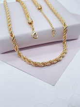 Load image into Gallery viewer, 18k Gold Filled Thick 5mm Rope Chain for Layering, Chunky Rope, Stylish Necklace