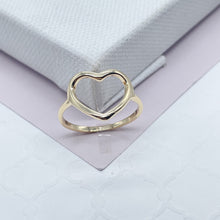 Load image into Gallery viewer, 18k Gold Filled Simple Open Gold Heart Ring