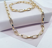 Load image into Gallery viewer, Thick 18k Gold Filled Paper Clip Set Featuring Bracelet And Necklace