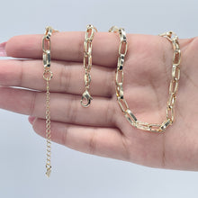 Load image into Gallery viewer, Thick 18k Gold Filled Paper Clip Set Featuring Bracelet And Necklace