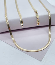 Load image into Gallery viewer, 18k Gold Filled Simple Thin 3mm Herringbone Chain