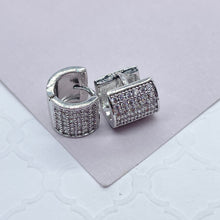 Load image into Gallery viewer, 18k Gold Filled Tiny Micro Pave Cubic Zirconia Hoop Earrings