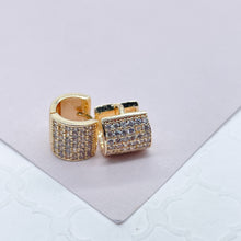 Load image into Gallery viewer, 18k Gold Filled Tiny Micro Pave Cubic Zirconia Hoop Earrings