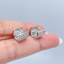 Load image into Gallery viewer, 18k Gold Filled Tiny Micro Pave Cubic Zirconia Hoop Earrings