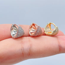 Load image into Gallery viewer, 18k Gold Filled Small Micro Pave Cubic Zirconia Hoop Earrings