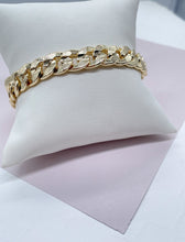 Load image into Gallery viewer, 18k Gold Filled Thick Carved Cuban Link Bracelet 9.5mm