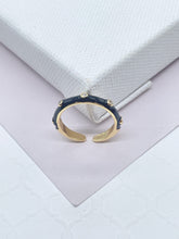 Load image into Gallery viewer, 18k Gold Filled Colorful Enamel Stackable Rings With Small Stones