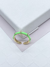 Load image into Gallery viewer, 18k Gold Filled Colorful Enamel Stackable Rings With Small Stones