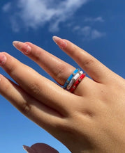 Load image into Gallery viewer, 18k Gold Filled Colorful Enamel Stackable Rings With Small Stones