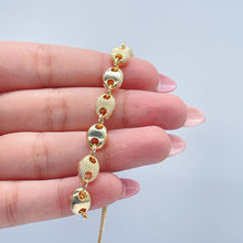 Load image into Gallery viewer, 18k Goldfilled Puffy Mariner Patterned With Rough & Smooth Links