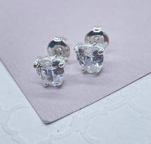 Load image into Gallery viewer, 18k Gold Filled Heart cz Stud Earrings