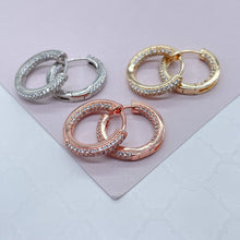Load image into Gallery viewer, 18k Gold Filled Pave Small Hoops