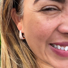 Load image into Gallery viewer, 18k Gold Filled Clear Pave Oval Earrings