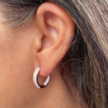 Load image into Gallery viewer, 18k Gold Filled Pave Small Hoops