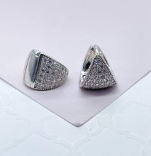 Load image into Gallery viewer, 18k Gold Filled Small Micro Pave Cubic Zirconia Hoop Earrings