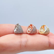 Load image into Gallery viewer, 18k Gold Filled Small Children’s Micro Pave Cubic Zirconia Hoop Earrings