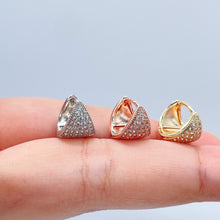 Load image into Gallery viewer, 18k Gold Filled Small Micro Pave Cubic Zirconia Hoop Earrings
