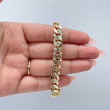 Load image into Gallery viewer, 18k Gold Filled Thick Carved Cuban Link Bracelet 9.5mm
