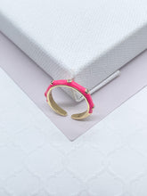 Load image into Gallery viewer, 18k Gold Filled Colorful Enamel Stackable Rings With Small Stones