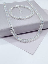 Load image into Gallery viewer, 18k Gold Filled Silver Baguette Zircon Set