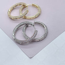 Load image into Gallery viewer, 18k Gold Filled Star Hoop Earrings: Micro Pavé Zirconia Clicker