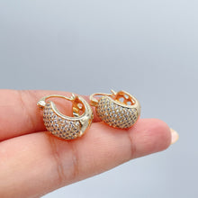 Load image into Gallery viewer, 18k Gold Filled Micro Pave Cubic Zirconia 9mm Hoop