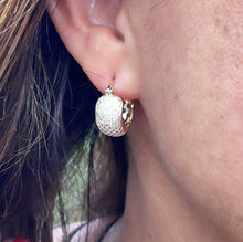 Load image into Gallery viewer, 18k Gold Filled Micro Pave Cubic Zirconia Hoop Earrings (9mm)