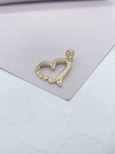 Load image into Gallery viewer, 18k Gold Filled Heart written Love Charm
