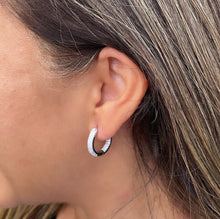 Load image into Gallery viewer, 18k Gold Filled Pave Small Hoops