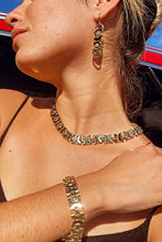 Load image into Gallery viewer, Vintage Chunky Design Set in 18k Gold Filled 12 mm Thickness, Necklace, Bracelet, Earrings