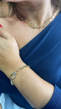 Load image into Gallery viewer, 18k Gold Filled Short Link Paper Clip Set With Hand-cuff Lobster Clasp