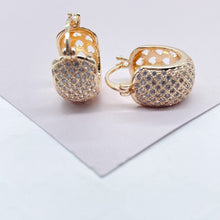 Load image into Gallery viewer, 18k Gold Filled Micro Pave Cubic Zirconia 9mm Hoop
